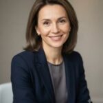 Портрет уверенного российского бизнесмена с дружелюбным взглядом на размытом нейтральном фоне в студии